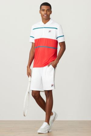 FILA Legend Polos White / Red,Mens Tennis | CA.XCRTHU639